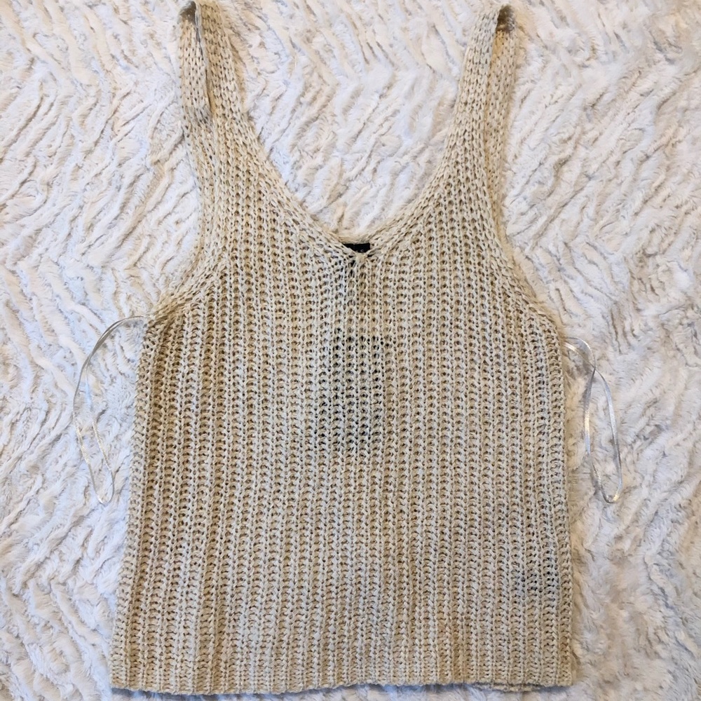 Cream Woven Tank Top